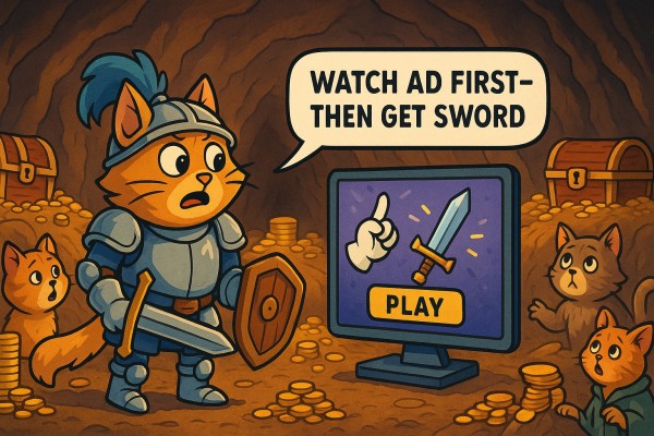 Treasure cave—but only after the ad